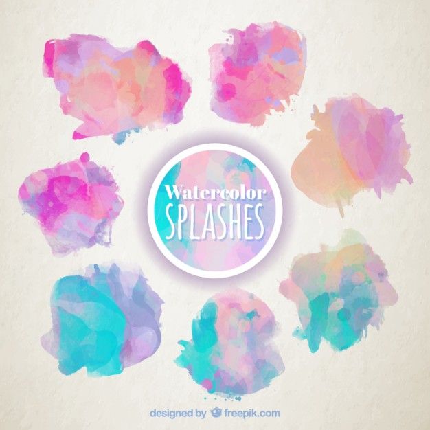 626x626 Watercolor Splashes Set Free Vector Vectors Watercolor Logo