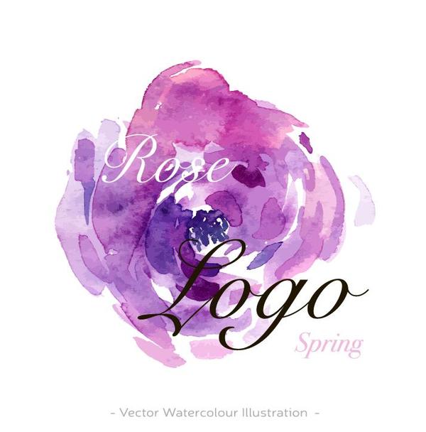 600x608 Flower Watercolor Logo Vector Free Download