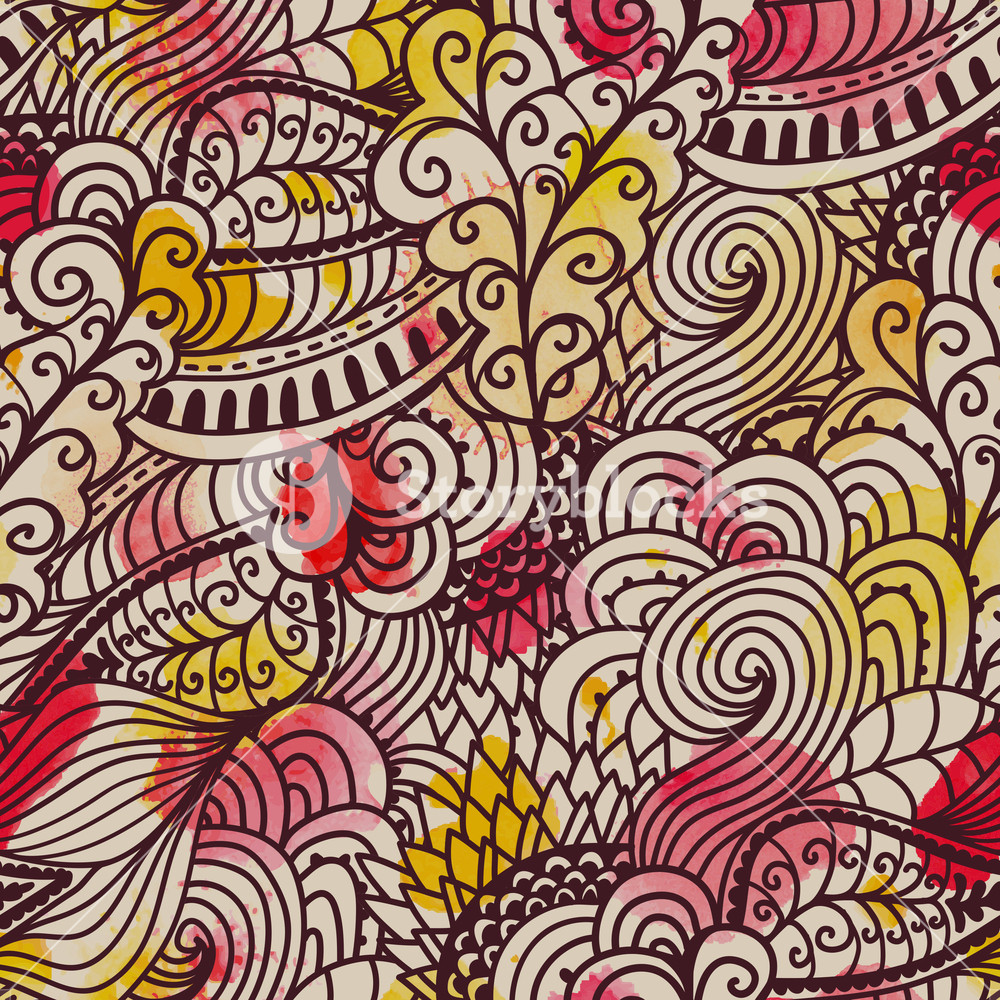 Seamless Wave Hand Drawn Pattern Watercolor Vector Seamless 1000x1000 Seamless Wave Hand Drawn Pattern Watercolor Vector Seamless