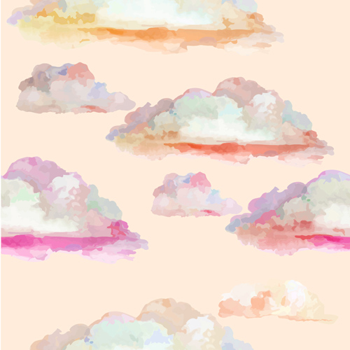 Watercolor Cloud Seamless Pattern Vector Free Download 500x500 Watercolor Cloud Seamless Pattern Vector Free Download