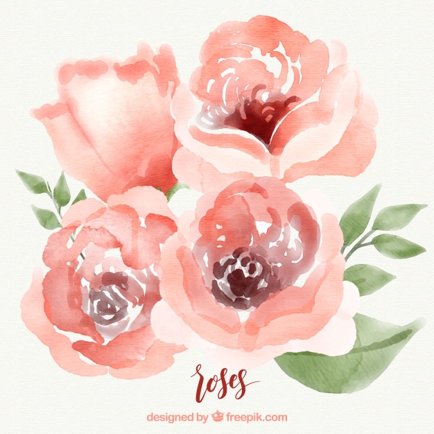 626x626 Beautiful Red Watercolor Roses Vector Free Download
