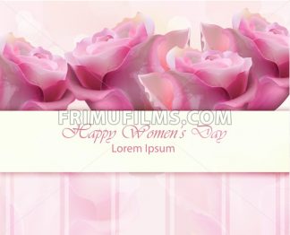 324x262 Watercolor Roses Vector Card Happy Women Day Illustration