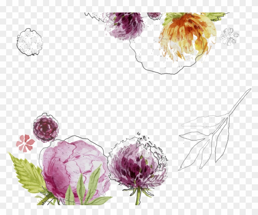 840x700 Wedding Invitation Watercolour Flowers Watercolor Painting