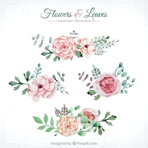 626x626 Watercolor Flowers Vector Free