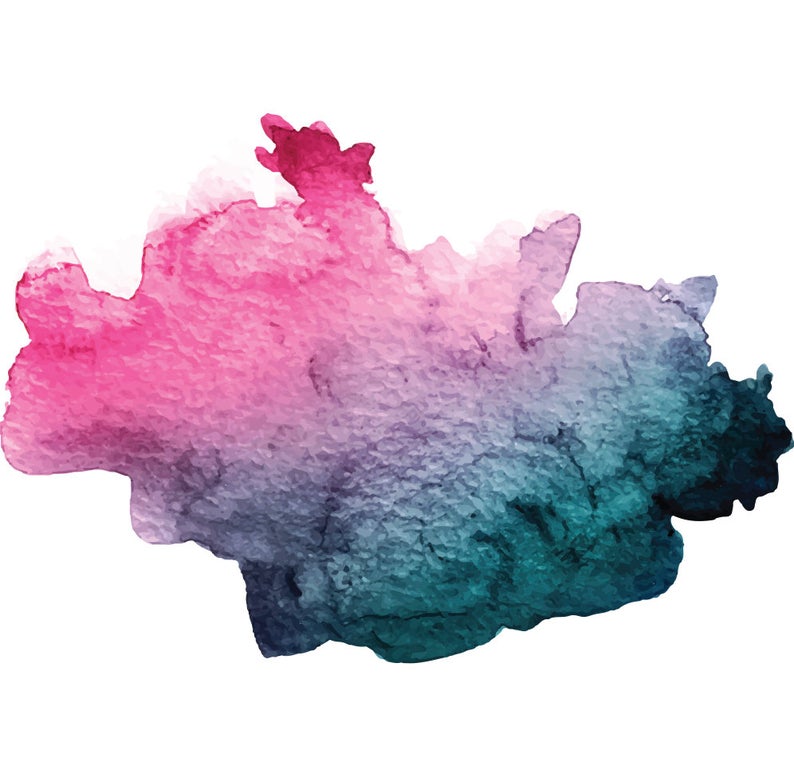 794x781 Watercolor Splash Vector Pink Teal Purple Etsy