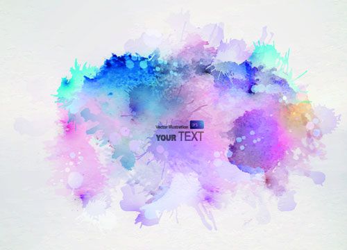 500x360 Free Watercolor Vector Paint Smudges Bookmark Watercolor