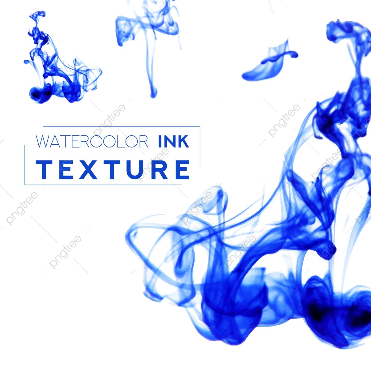 1200x1200 Blue Watercolor Ink Texture Vector Background Design, Background