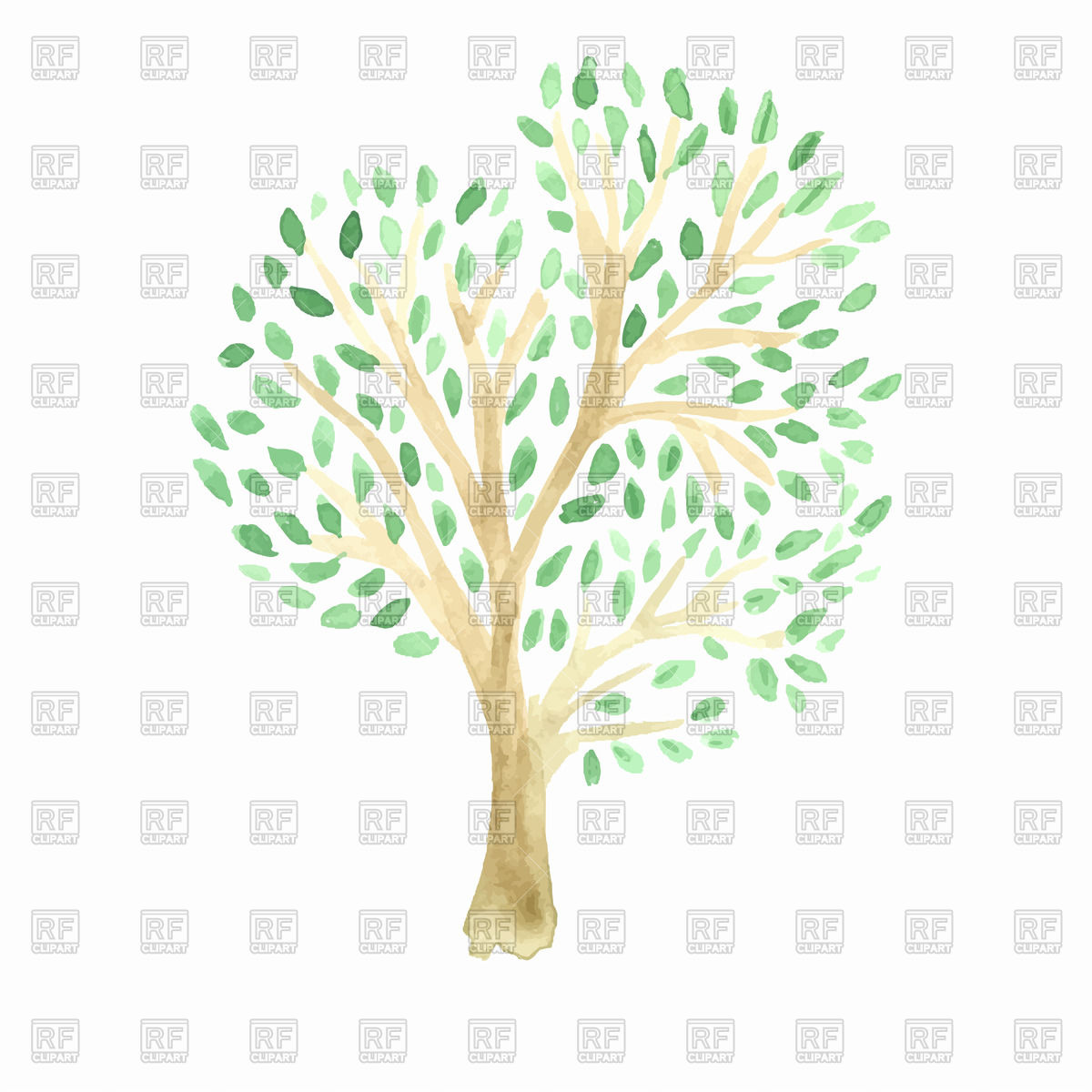 1200x1200 Spring Watercolour Tree Vector Image Of Plants And Animals