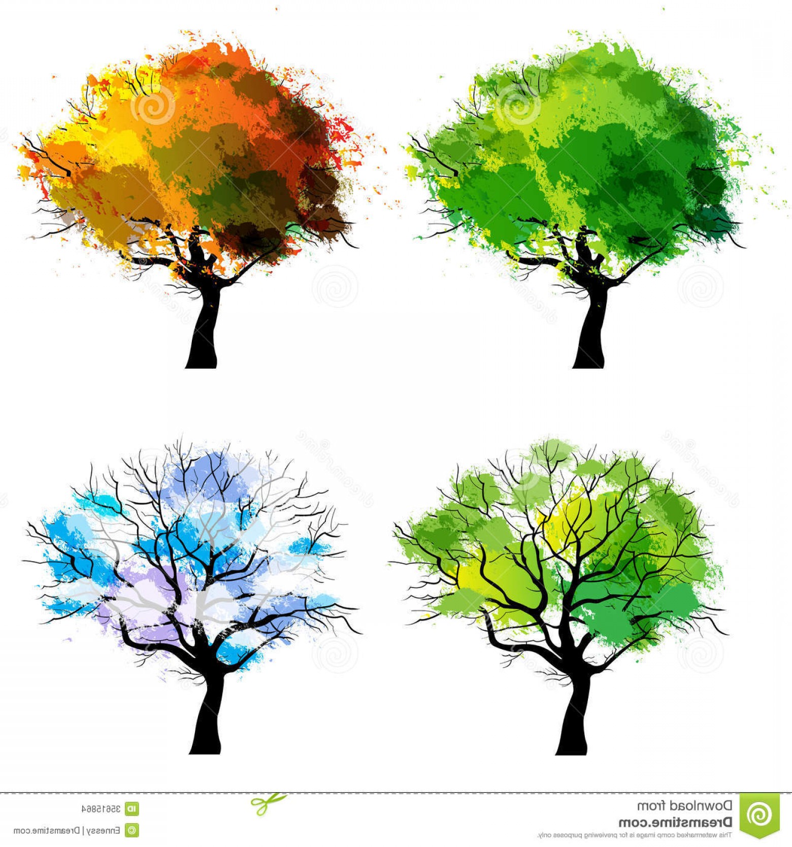 1560x1668 Stock Images Trees Four Seasons Vector Spring Summer Autumn Winter