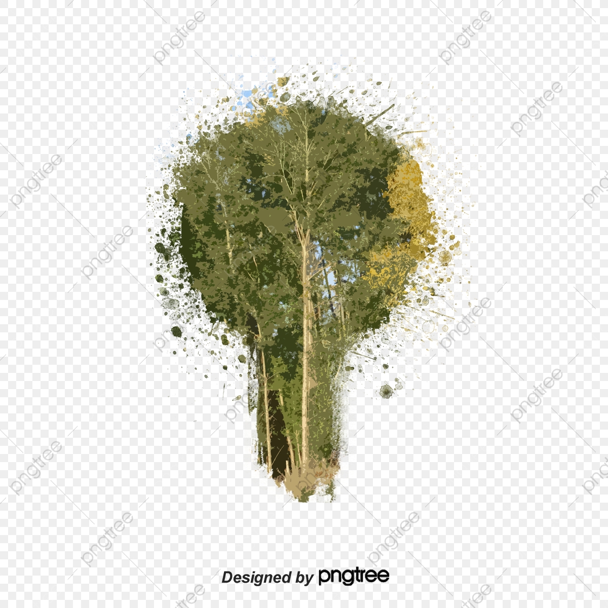 1200x1200 Vector Watercolor Tree, Green, Trees, Watercolor Png And Vector