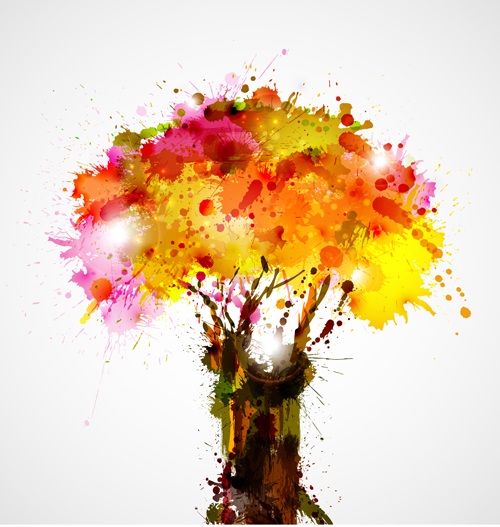 500x527 Creative Watercolor Tree Vector Free Download