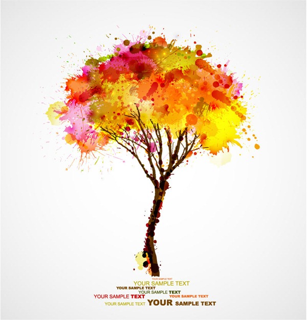 600x627 Creative Watercolor Trees Vector Graphics My Free Photoshop World