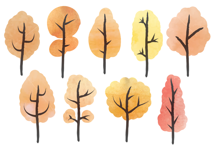 700x490 Free Watercolor Trees Vector