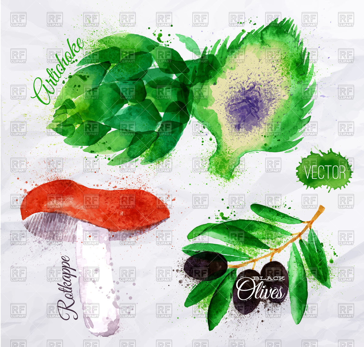 1200x1144 Vegetables Set Drawn Watercolor Vector Image Of Food And Beverages