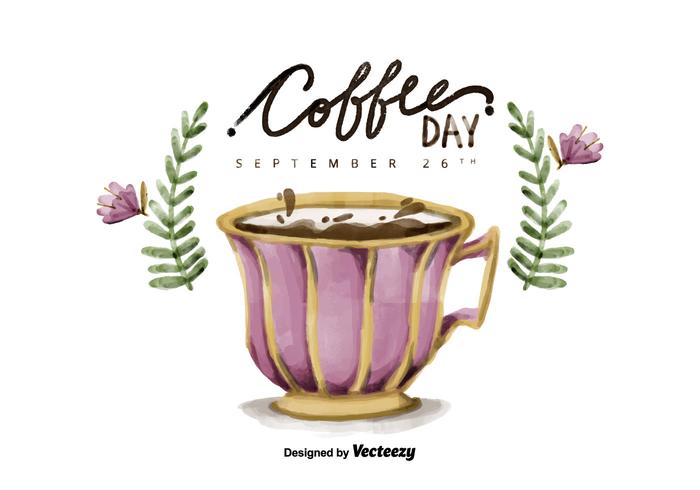 700x490 Free National Coffee Day Watercolor Vector