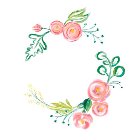 490x490 Cute Spring Watercolor Vector Flower Wreath With Place For Text