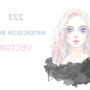 300x300 Set Of Watercolor Vector Brushes Catchsplace