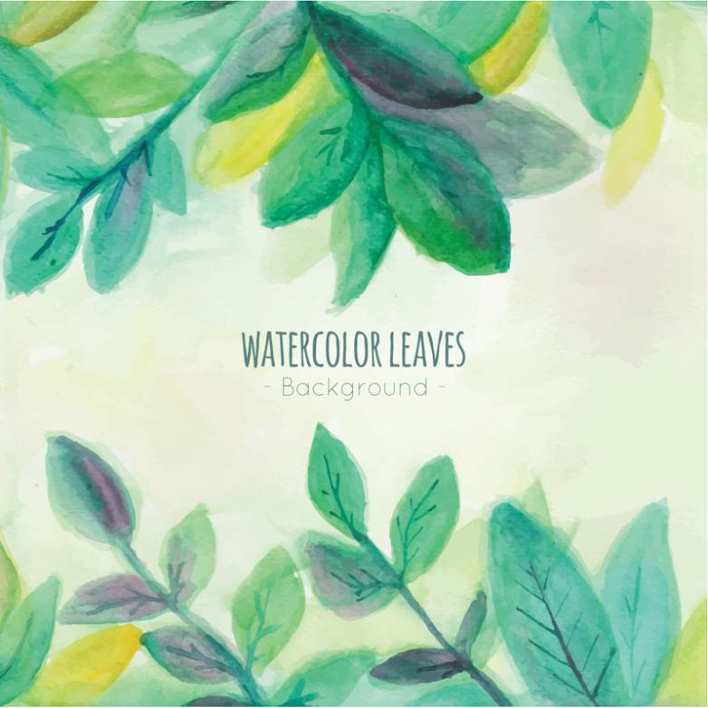 782x782 Green Leaves Background Watercolor Vector Free Vector Graphic