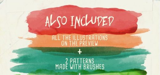 520x245 Illustrator Brushes Watercolor Vector Art Brushes Artistic