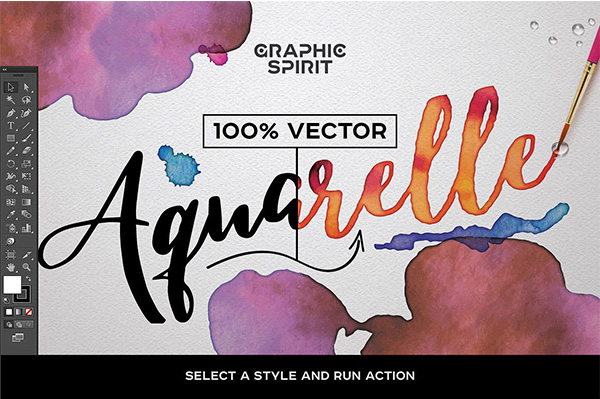 600x399 Watercolor Vector Styles Illustrator