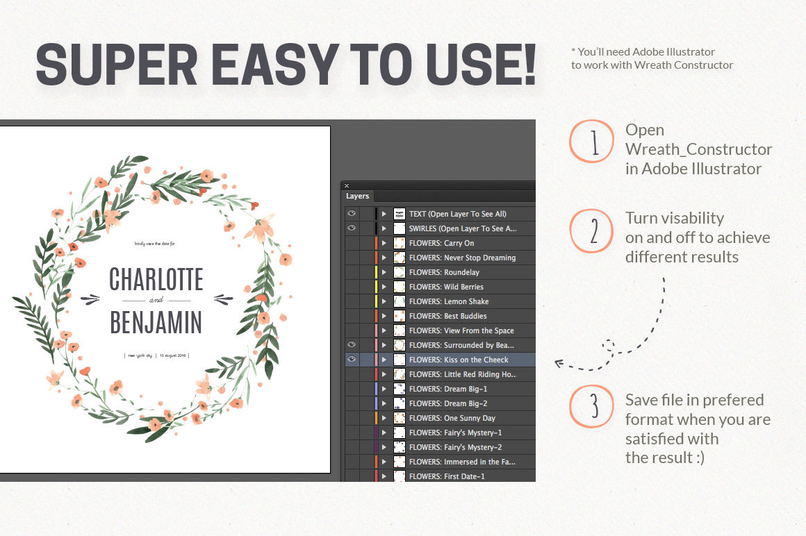 1160x772 Watercolor Vector Wreath Constructor
