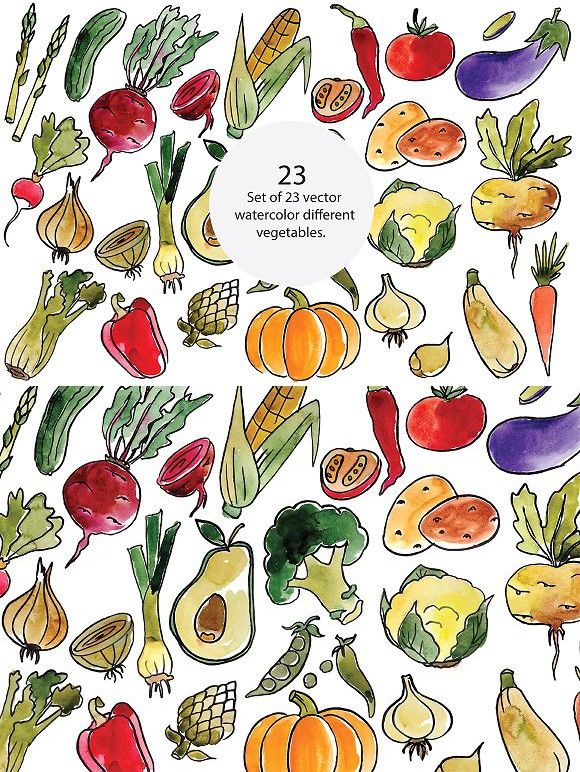 Vegetables, Vector Watercolor Flowers Watercolor Flowers 580x772 Vegetables, Vector Watercolor Flowers Watercolor Flowers