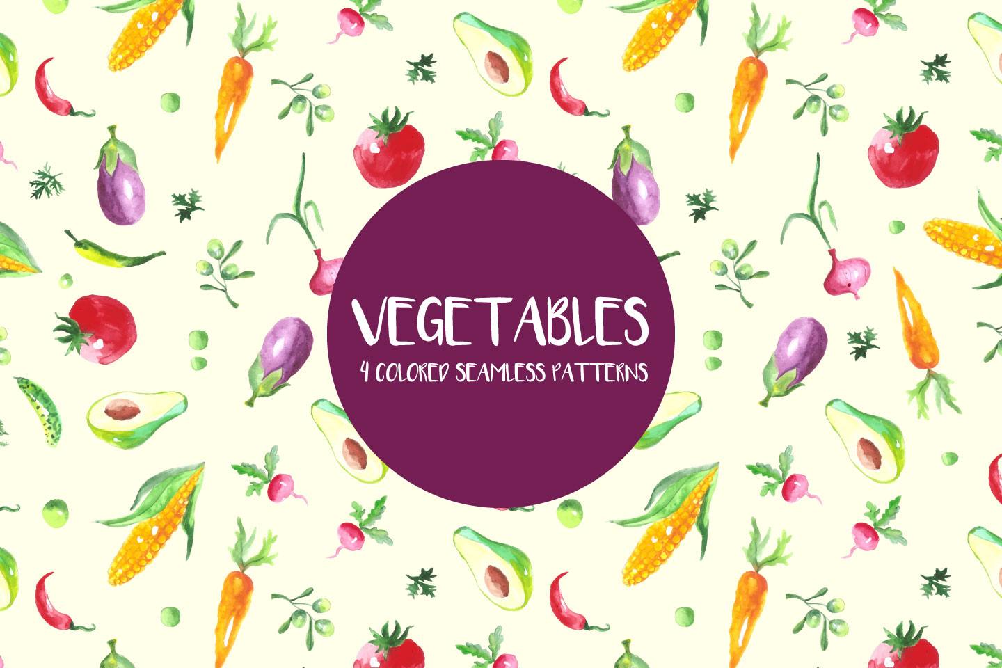 Watercolor Vegetables Vector Seamless Free Pattern 1440x960 Watercolor Vegetables Vector Seamless Free Pattern