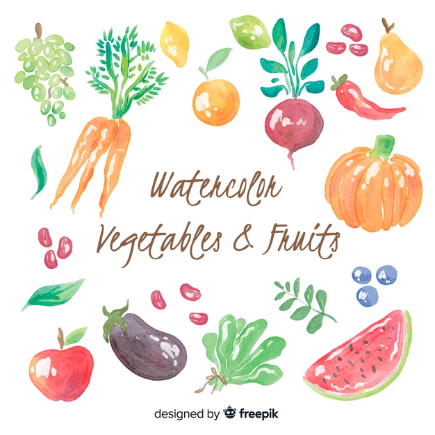 Watercolor Vegetables And Fruits Background Vector Free Download 626x626 Watercolor Vegetables And Fruits Background Vector Free Download