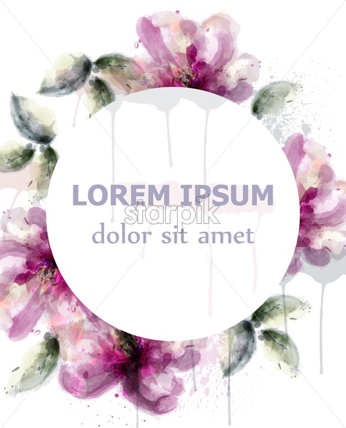 486x600 Pink Watercolor Lily Flowers Wreath Vector Delicate Floral