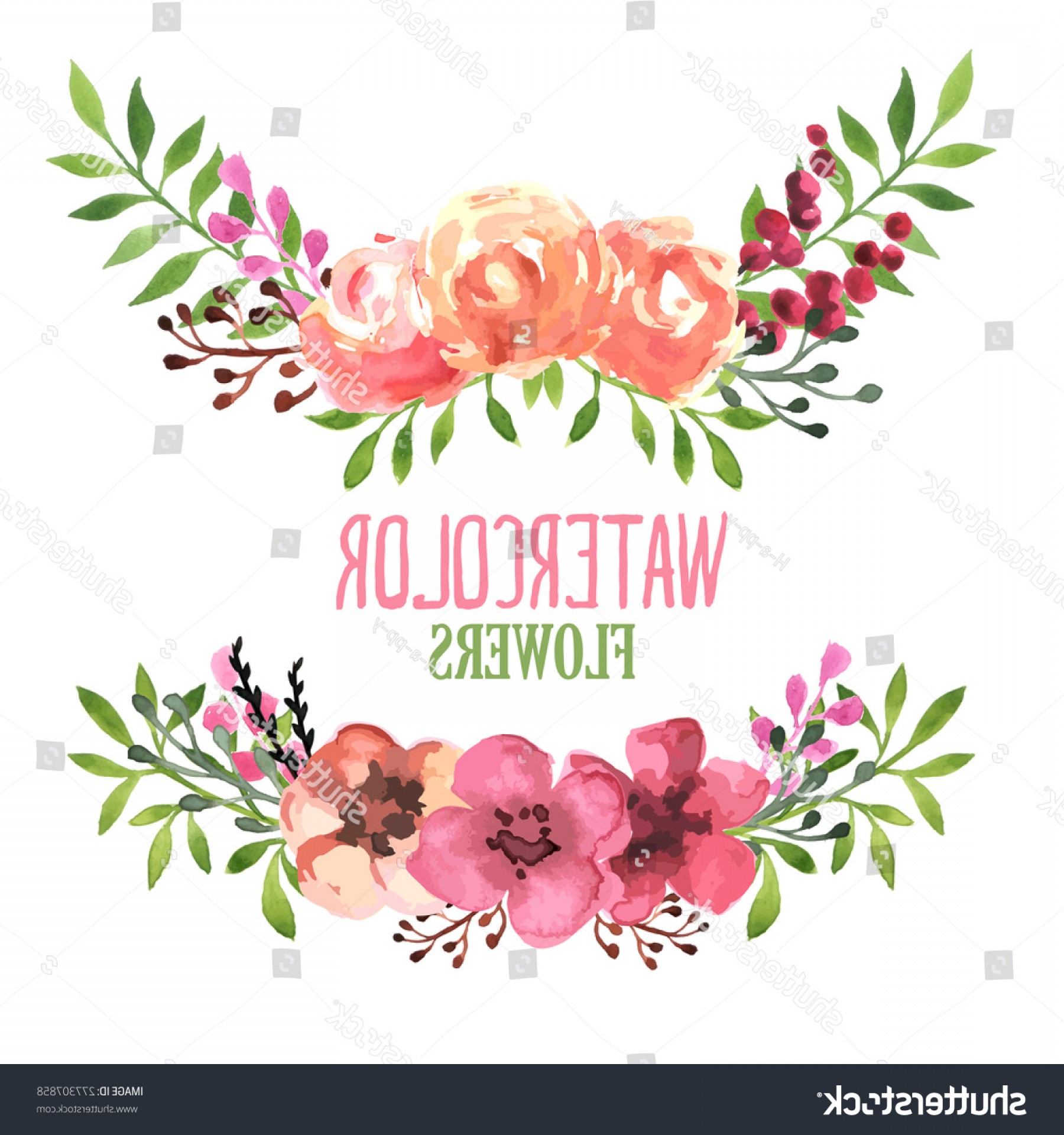 1800x1920 Watercolor Floral Wreath Set Vector Hand Cultracing