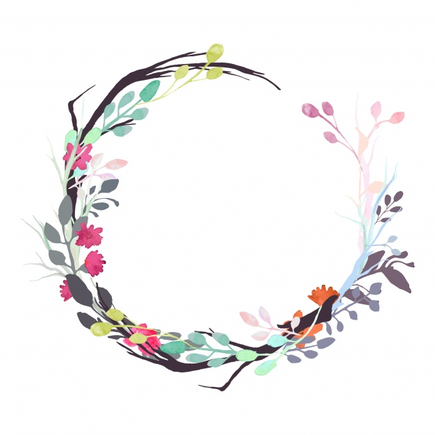 626x626 Watercolor Floral Wreath Vector Premium Download