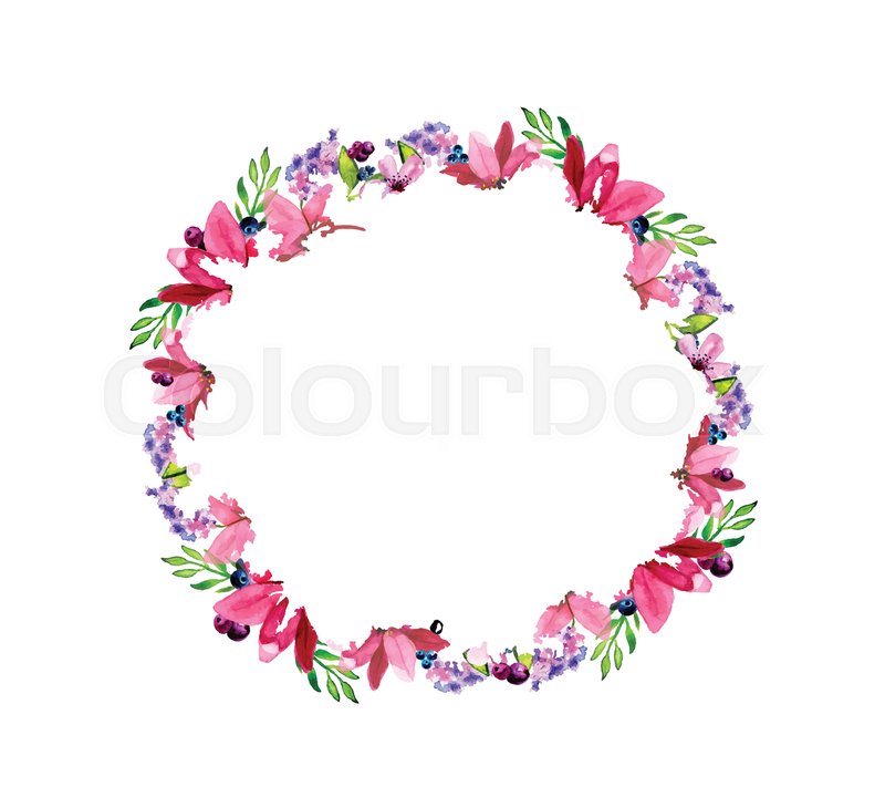 800x711 Watercolor Flower Roses Wreath Vector Stock Vector Colourbox