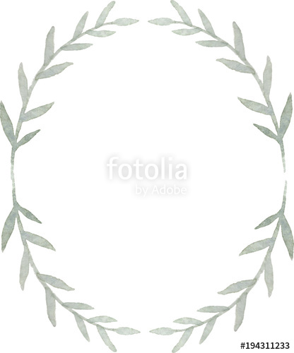 416x500 Watercolor Wreath Vector Isolated On White Background Watercolor