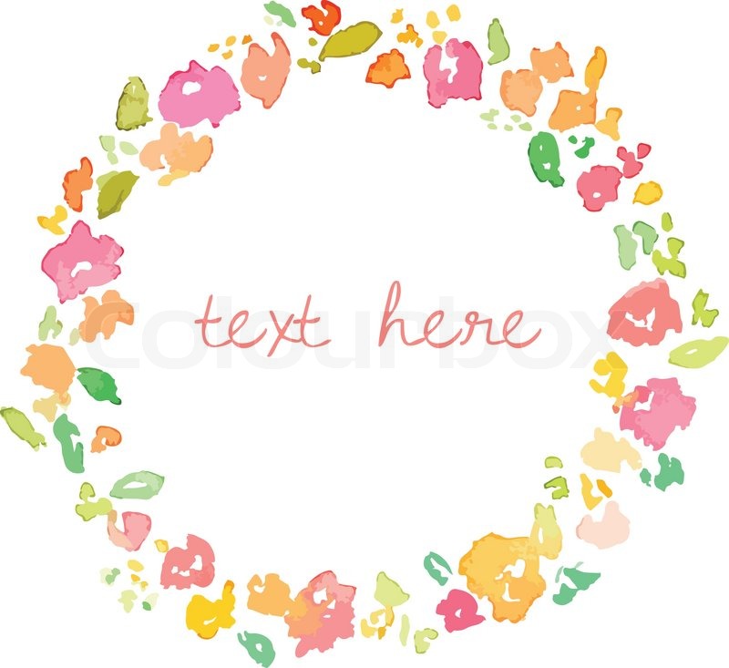 800x733 Colorful Watercolor Floral Wreath Stock Vector Colourbox