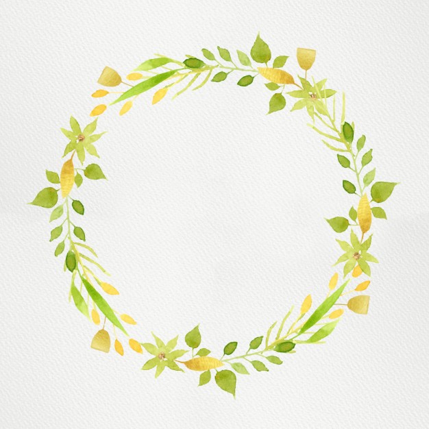 626x626 Green Watercolour Wreath Vector Free Download