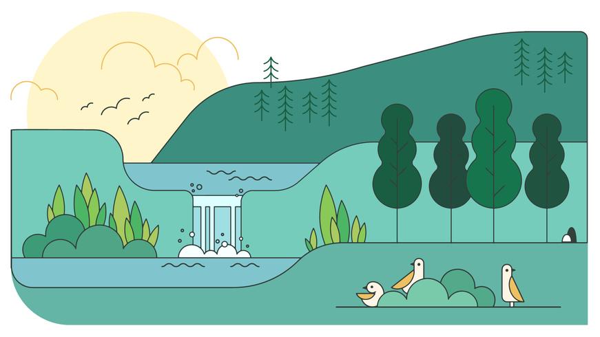 Waterfall Vector 871x490 Waterfall Vector