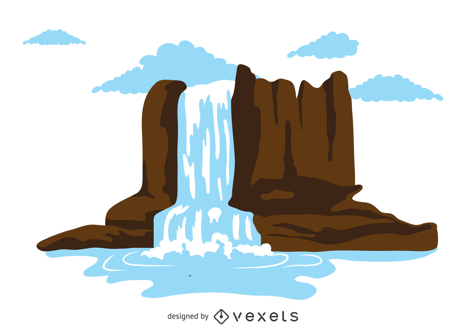 Waterfall Vector Graphics To Download 1600x1129 Waterfall Vector Graphics To Download
