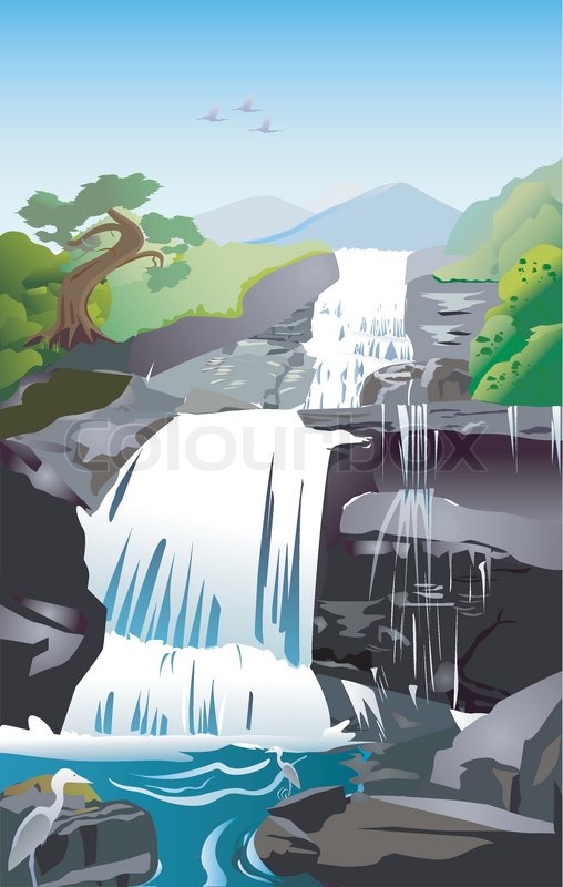 Waterfall Vector Stock Vector Colourbox 508x800 Waterfall Vector Stock Vector Colourbox