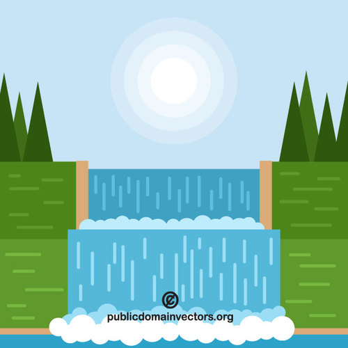Waterfall Vector Clip Art 500x500 Waterfall Vector Clip Art