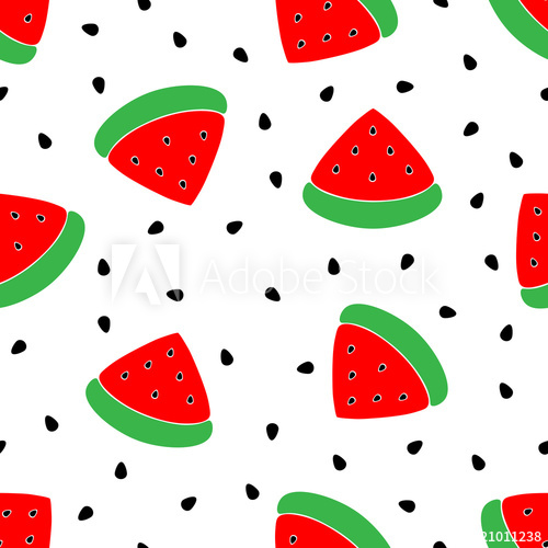 500x500 Seamless Red Watermelons Pattern Vector Background Watermelon