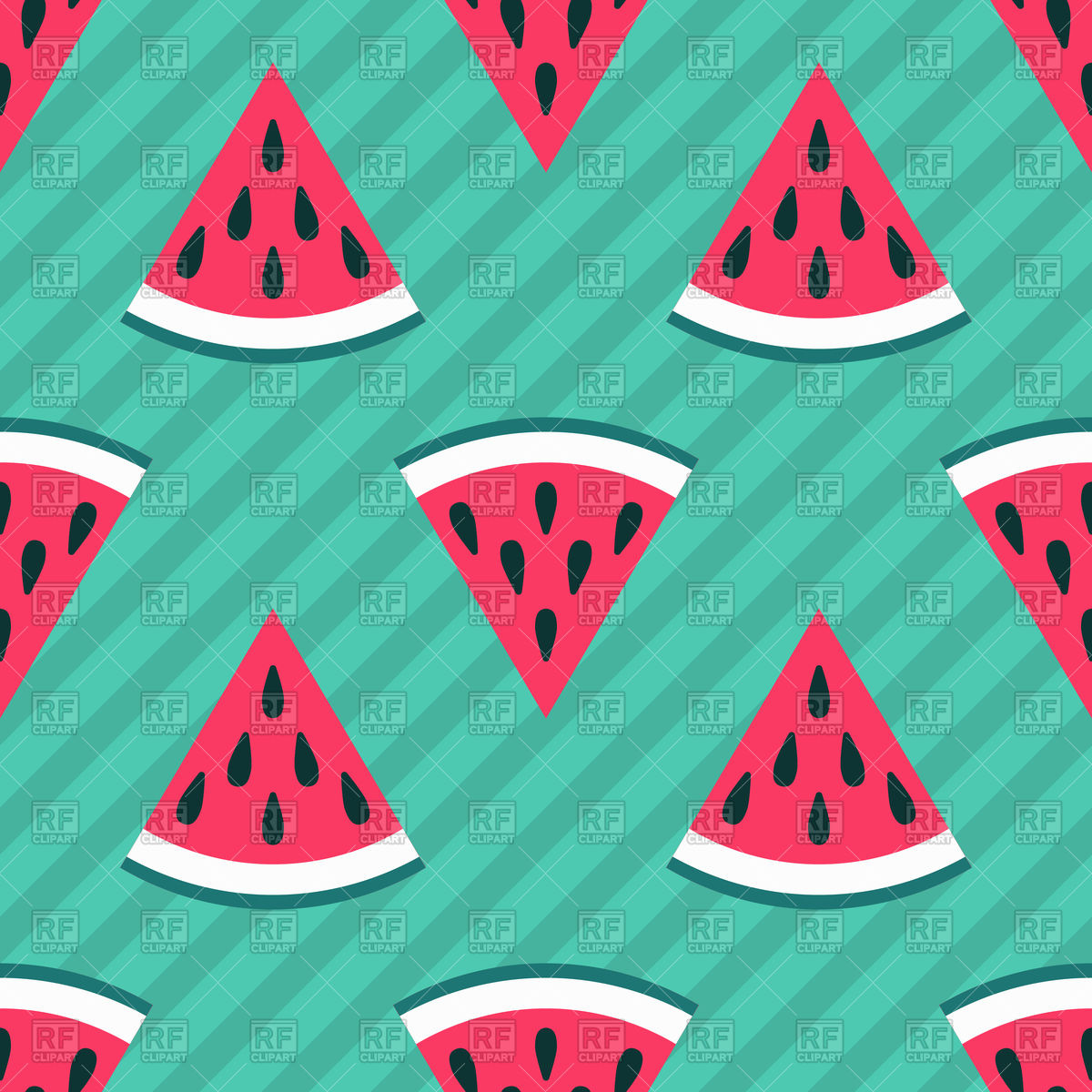 1200x1200 Seamless Watermelon Pattern On Green Background Vector Image