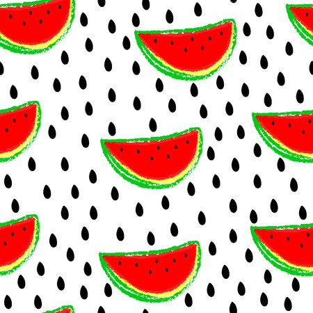 450x450 Seamless Watermelons Pattern Vector Background With Red