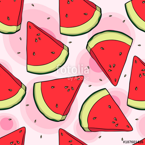 500x500 Seamless Watermelons Pattern Vector Background With Watercolor