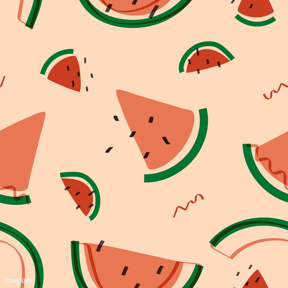 1200x1200 Tropical Watermelon Fruit Pattern Vector Free Image