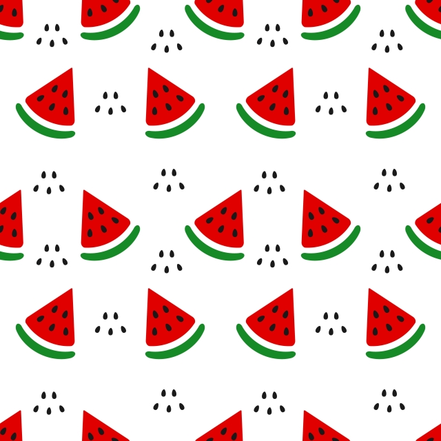 640x640 Water Melon Fruit Seamless Pattern Vector, Summer, Seamless
