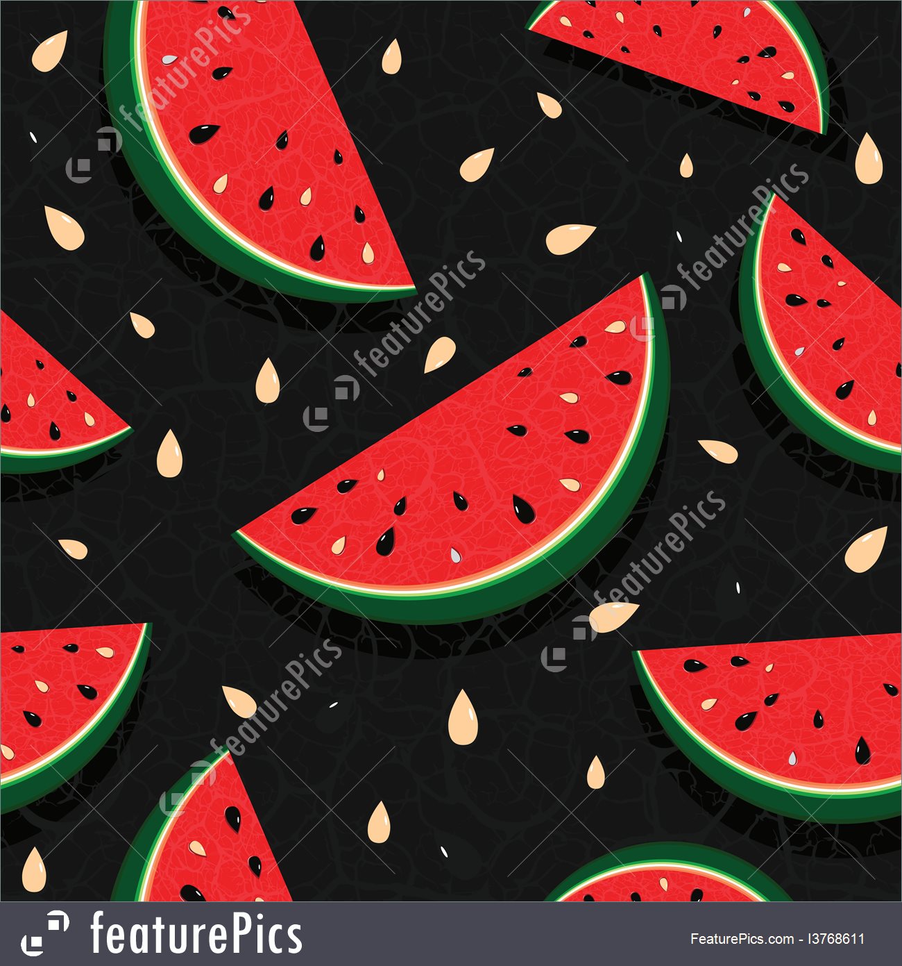 1300x1391 Watermelon Fresh Slices Seamless Background Red Sweet Juice