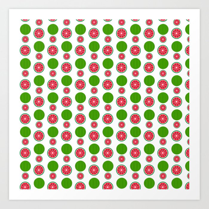 700x700 Watermelon Pattern Vector Illustration Art Print