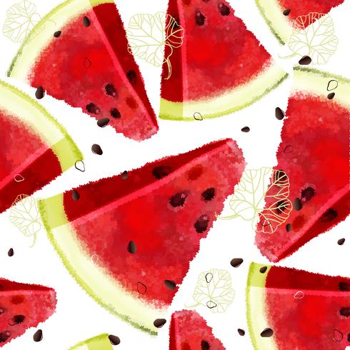 490x490 Watermelon Vector Seamless Pattern, Juicy Piece, Summer