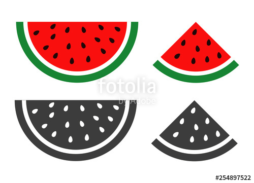 500x361 Flat Icon Slice Of Watermelon Vector Illustration Icon Stock