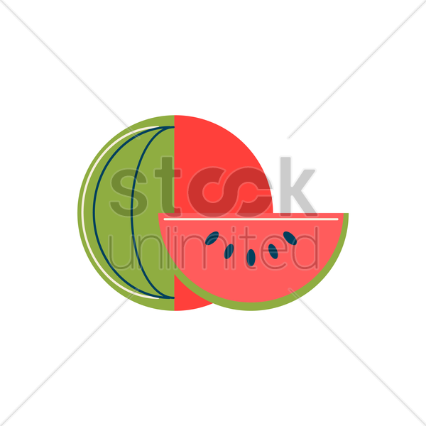 600x600 Watermelon Vector Image